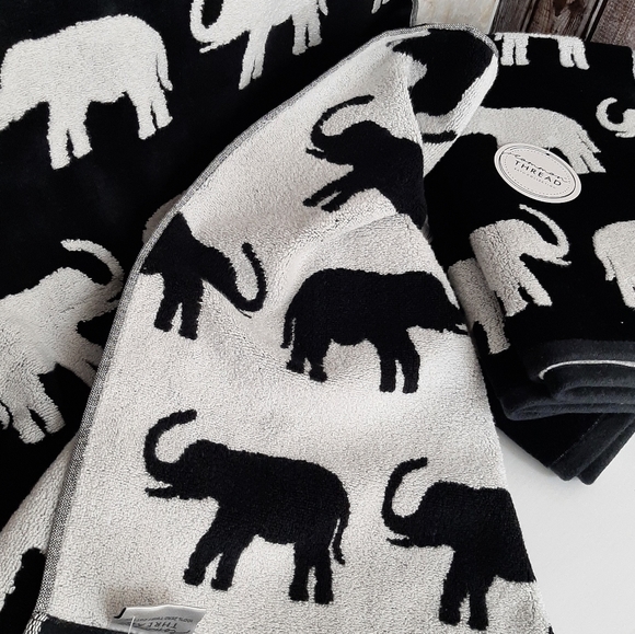 Common Thread Decorative Elephant Bath Towel Hand Towel Set - Picture 8 of 15